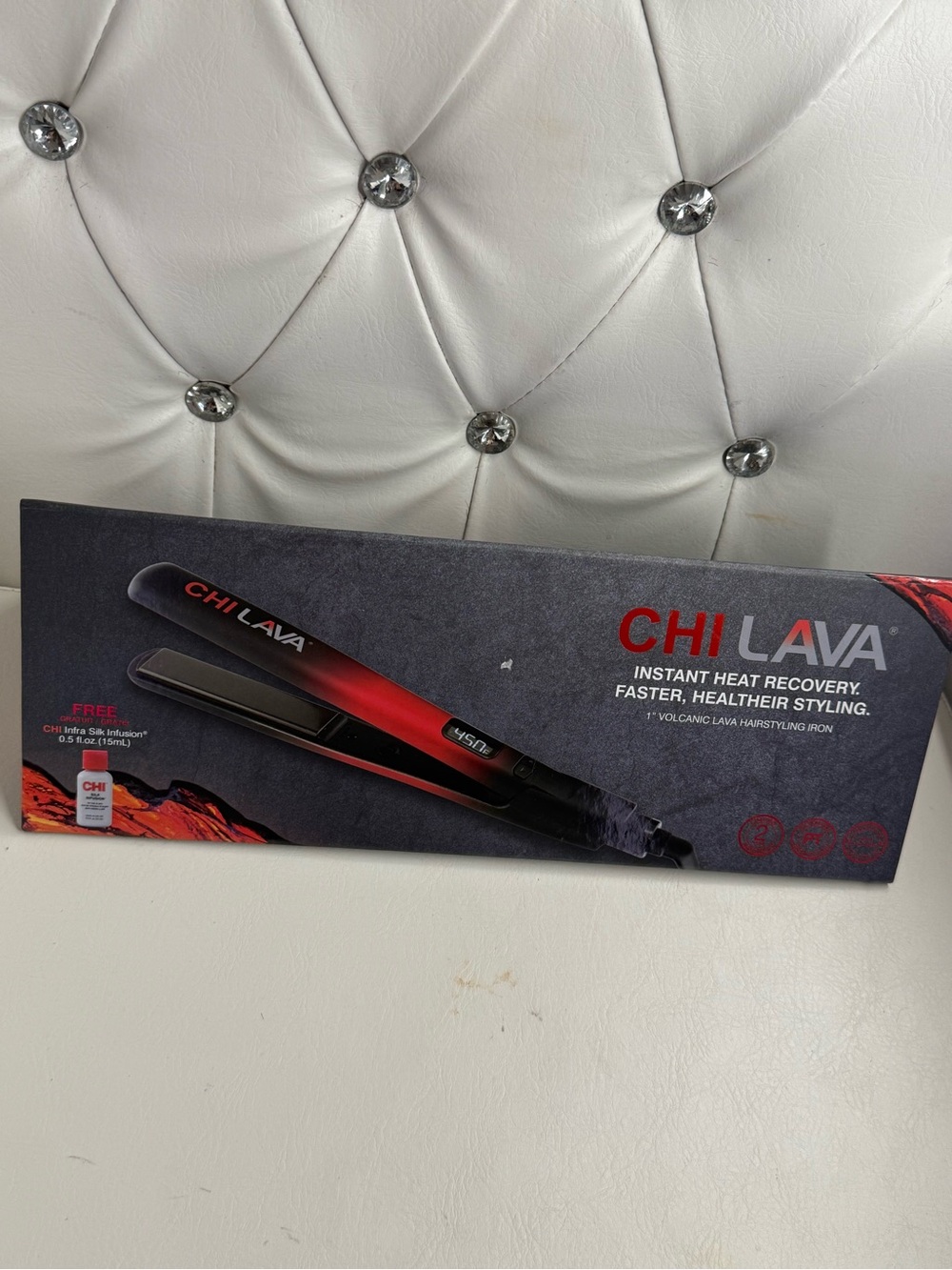 CHI Lava Red & Black Volcanic Hair Straightener - Picture 2 of 6